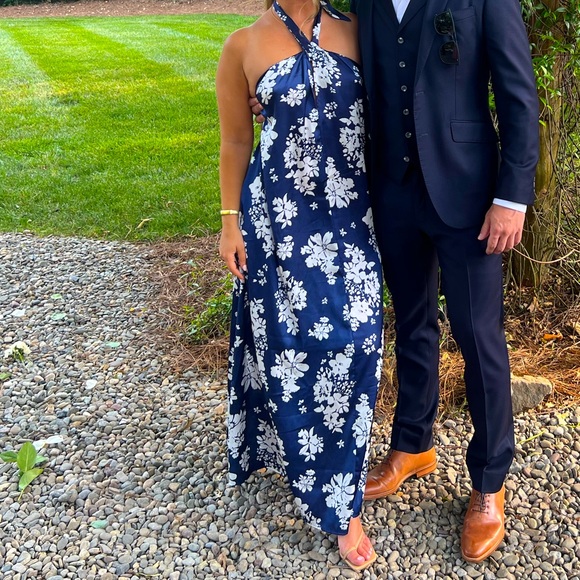 Juniper Blu Royal Blue Flower Dress - Picture 1 of 3